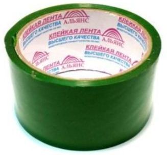 Лента клейкая 48 мм х 36 м, зеленая купить в СОМ