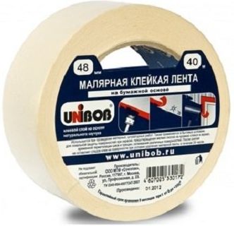 Лента малярная Unibob, 48 мм х 40 м купить в СОМ