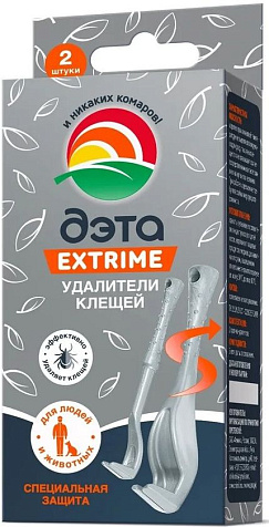 Дэта Extrime Удалитель клещей для людей и животных 2шт купить в СОМ