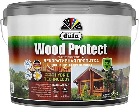 Пропитка защитно-декоративная Dufa WOOD PROTECT, дуб, 2.5 л купить в СОМ
