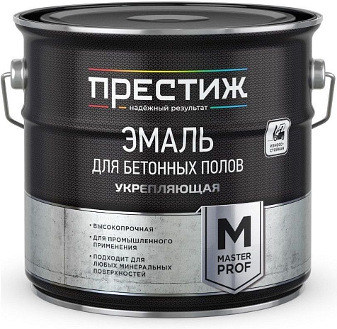Эмаль акриловая Престиж, для бетонных полов, серая, 3.5 кг купить в СОМ