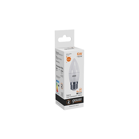 Лампа Gauss Elementary Candle 6W E27 2700K LED LD33216 купить в СОМ
