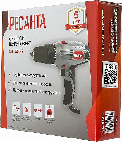 Шуруповерт сетевой РЕСАНТА СШ-550-2, 550 Вт купить в СОМ