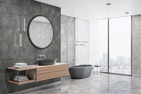 Керамогранит Global Tile Lucciano Темно-серый полированный, 1200х600х9 мм, 2 шт. - 1.44 кв. м. GT120606309PR/32 купить в СОМ