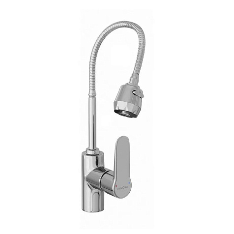 Смеситель для мойки Avrora Kitchen AV9001S, нержавеющая сталь, гибкий излив купить в СОМ
