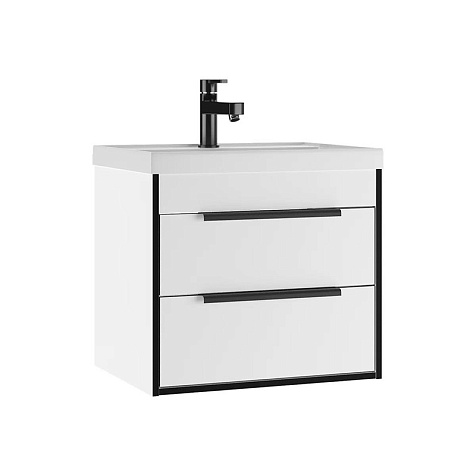 Тумба-умывальник подвесная Домино Forta В2 60, белый, с раковиной Bazis/Absolute/Classica/Unit 60 купить в СОМ
