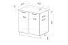 СР/ТМ.80.7.2 Стол рабочий/тумба под мойку с 2 дв. Короб Белый, Фасад Дуб Дарго, Ручки Скобы купить в СОМ