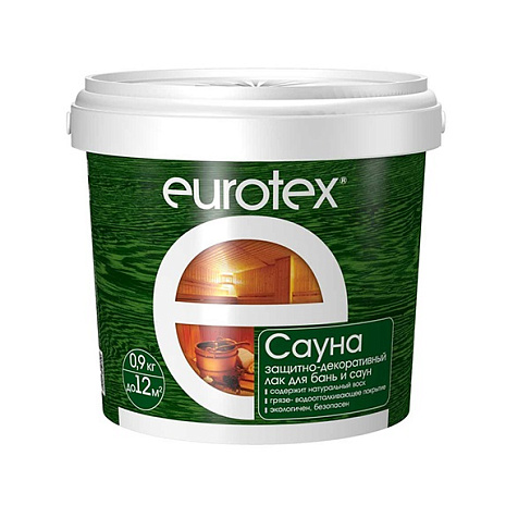 Лак защитный Eurotex Сауна, 0.9 кг купить в СОМ