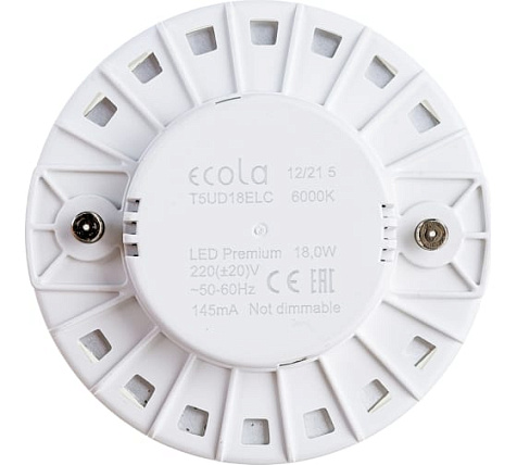 Лампа светодиодная Ecola Premium T5UD18ELC, GX53 18Вт 6000K матовая купить в СОМ