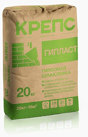 Шпатлевка гипсовая Крепс Гипласт , 20 кг купить в СОМ