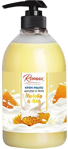 Крем-мыло Romax Молоко и мед 1л купить в СОМ