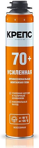 Пена монтажная КРЕПС УСИЛЕННАЯ 70+, профессиональная, всесезонная, 970г купить в СОМ