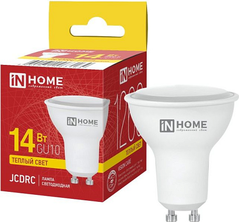 Лампа светодиодная IN HOME  LED-JCDRC-VC 14Вт 230В GU10 3000K 1260лм купить в СОМ