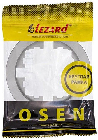 Рамка для розеток и выключателей LEZARD OSEN Осень 1м. горизонтальная, круглая, серая матовая купить в СОМ