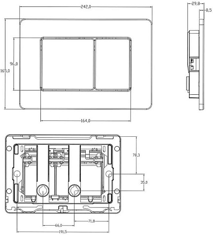 Кнопка для инсталляции Azario AZ-SS-003-CH, хром глянец квадратная купить в СОМ