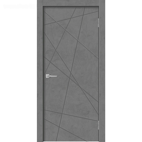 Дверное полотно глухое Geometry-1 Бетон графит 700х2000мм купить в СОМ