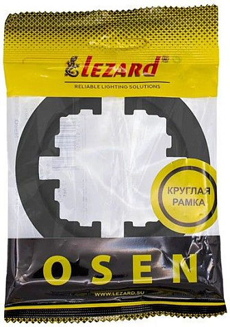 Рамка для розеток и выключателей LEZARD OSEN Осень 1м. горизонтальная, круглая, черный бархат купить в СОМ
