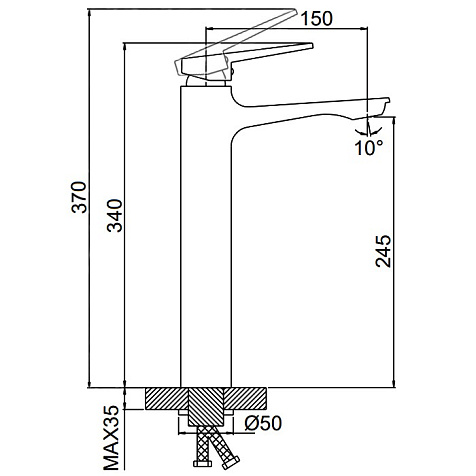 Смеситель для раковины Frap F1052-60, хром купить в СОМ
