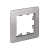 Рамка для розеток и выключателей ATLASDESIGN AIR 1м алюминий/дым.черн. купить в СОМ