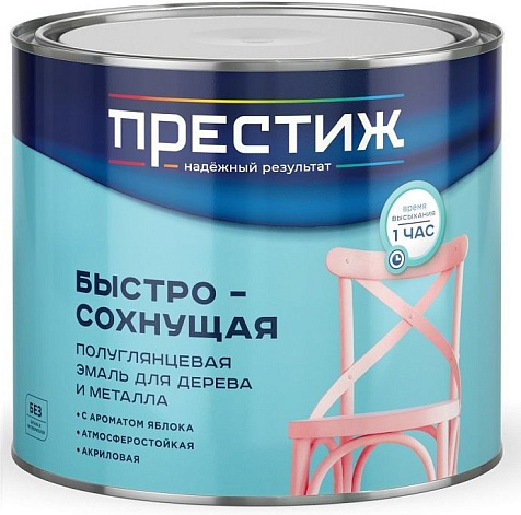 Эмаль акриловая Престиж, полуглянцевая, белая, 1.9 кг купить в СОМ