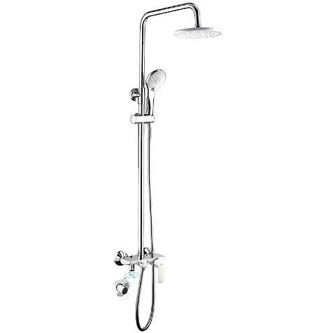 Система душевая Frap F2431, смеситель, тропический душ, белый купить в СОМ