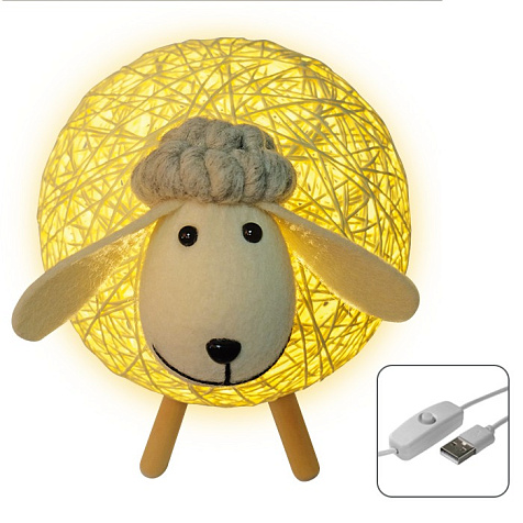 Светильник настольный светодиодный JazzWay LAMB-USB Овечка 3 Вт 3200 К купить в СОМ