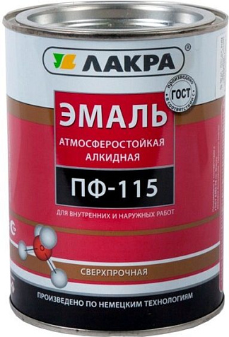 Эмаль алкидная ПФ-115 Лакра, зеленая, 1 кг купить в СОМ
