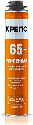 Пена монтажная КРЕПС УСИЛЕННАЯ 65+, профессиональная, всесезонная, 790 мл купить в СОМ