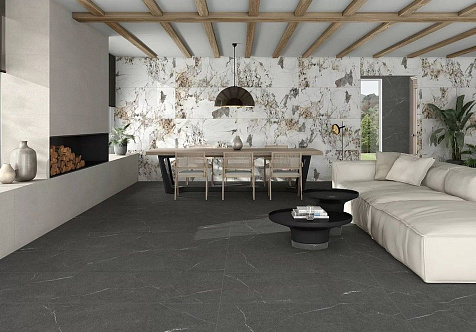 Керамогранит Global Tile Lakeside  Черный  линии, 1200х600х9 мм, 2 шт. - 1.44 кв. м. GT1206014365MR купить в СОМ