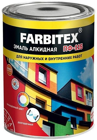 Эмаль ПФ-115 Farbitex, белая, 1.8 кг купить в СОМ