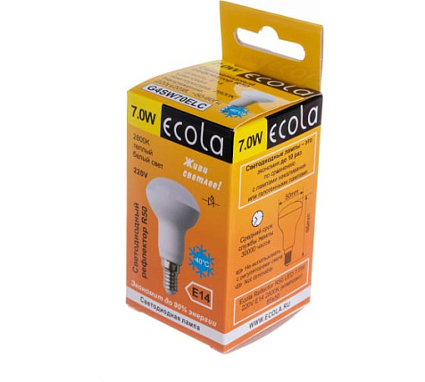 Лампа светодиодная R50 7Вт , Е14 2800 85х50 G4SW70ELC/Экола купить в СОМ