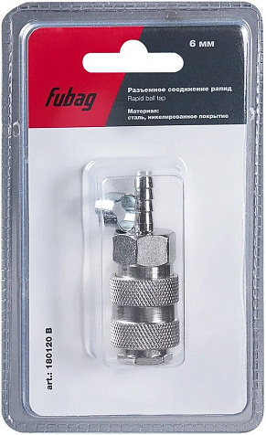 Соединитель Fubag рапид-елочка 6мм, с обжимным кольцом купить в СОМ