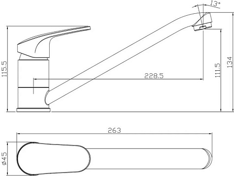 Смеситель для мойки Rossinka RS45-21 купить в СОМ