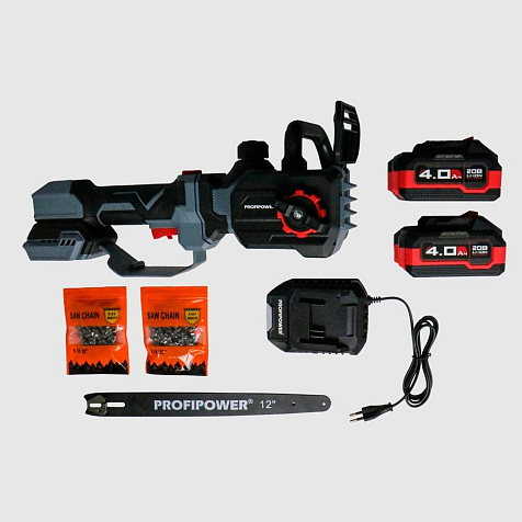 Пила цепная ProfiPower PL-12, 20В, Li-ion, 4.0А/ч, шина 30см, телескопическа штанга купить в СОМ