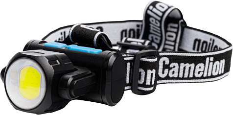 Фонарь налобный аккумуляторный Camelion LED53401 акк.3.7V 3WCOB+LED 3.5W 4реж, ближ+дальн свет, Type купить в СОМ