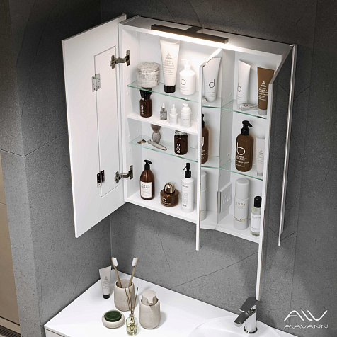 Зеркало-шкаф Alavann Cosmetic 75 ALV0771001, белый купить в СОМ