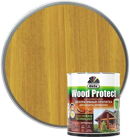 Пропитка защитно-декоративная Dufa WOOD PROTECT, сосна, 0.75 л купить в СОМ