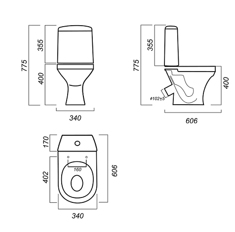 Унитаз-компакт Санита Аттика белый, арматура, сиденье купить в СОМ